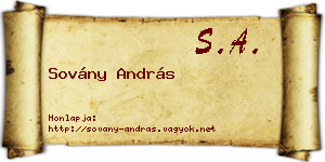 Sovány András névjegykártya